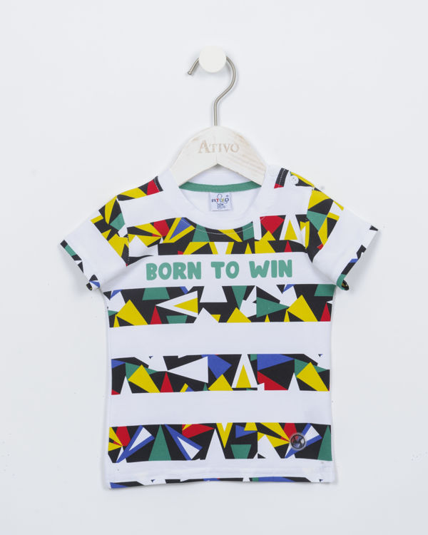 Picture of YF778 BOYS COTTON T-SHIRT (BORN TO WIN)